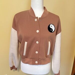 Pink Republic short jacket tan white